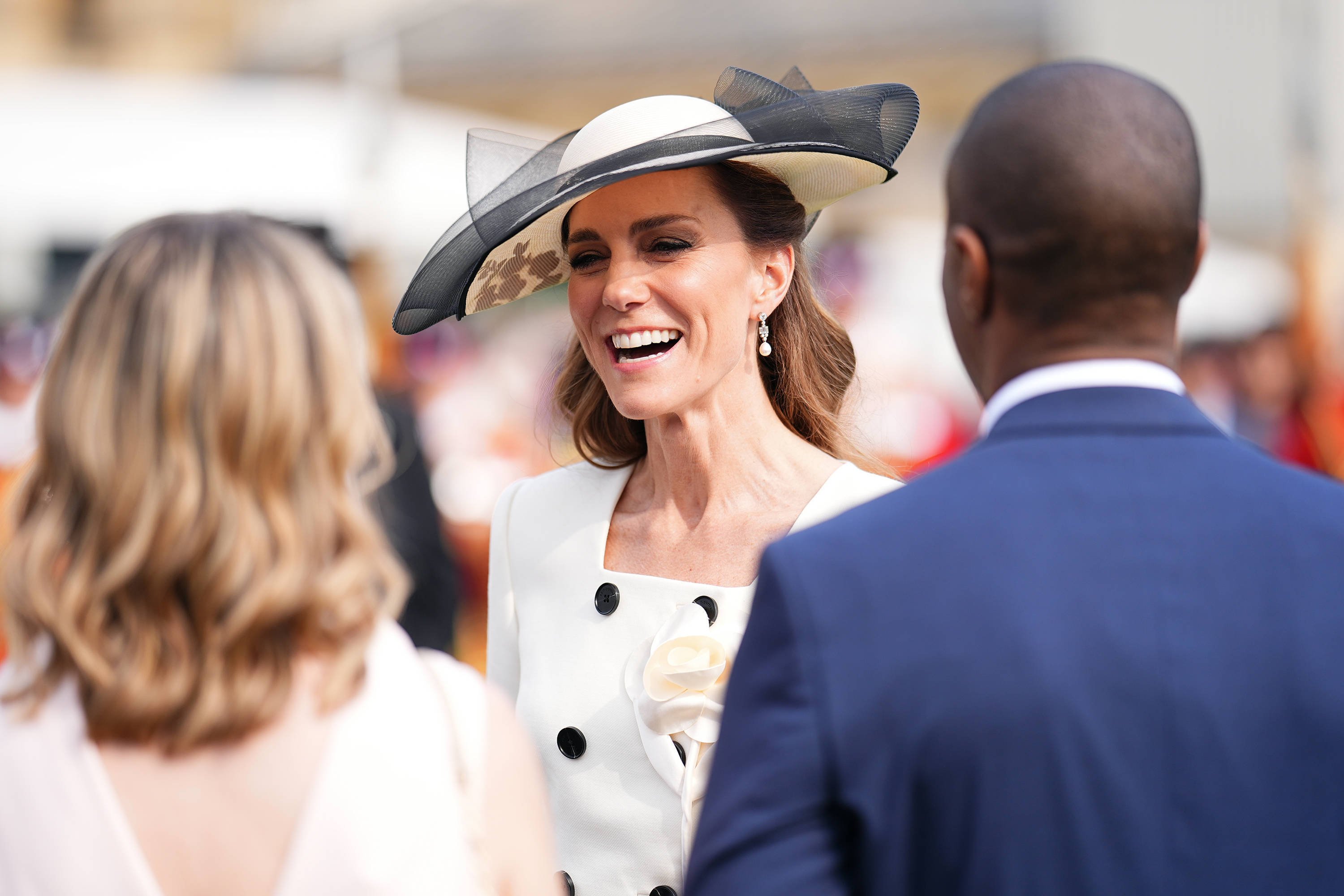 The Prince and Princess of Wales attend a Garden Party. The Prince and Princess of Wales attend a Garden Party to celebrate frontline workers from across the United Kingdom, at Buckingham Palace, London, UK