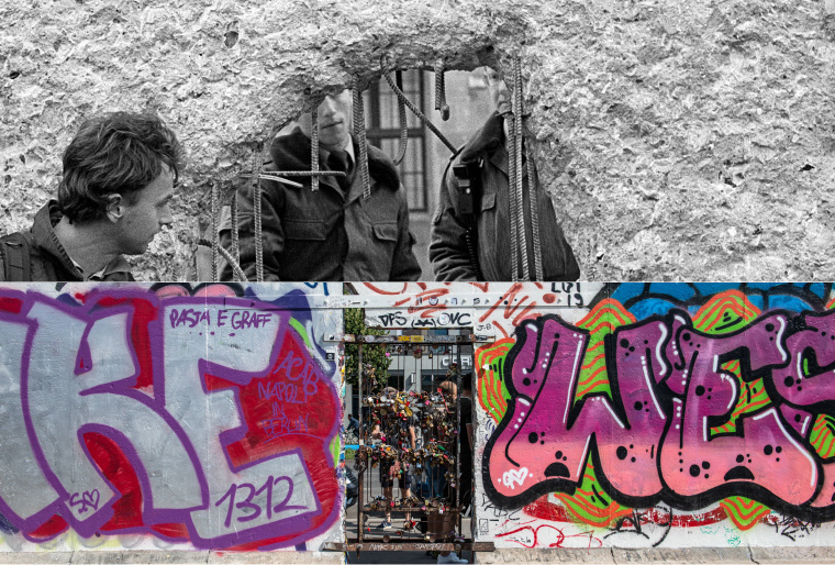 Grenzsoldaten Loch Berliner Mauer 1990 gittertor liebesschlösser berliner mauer east side gallery 2019