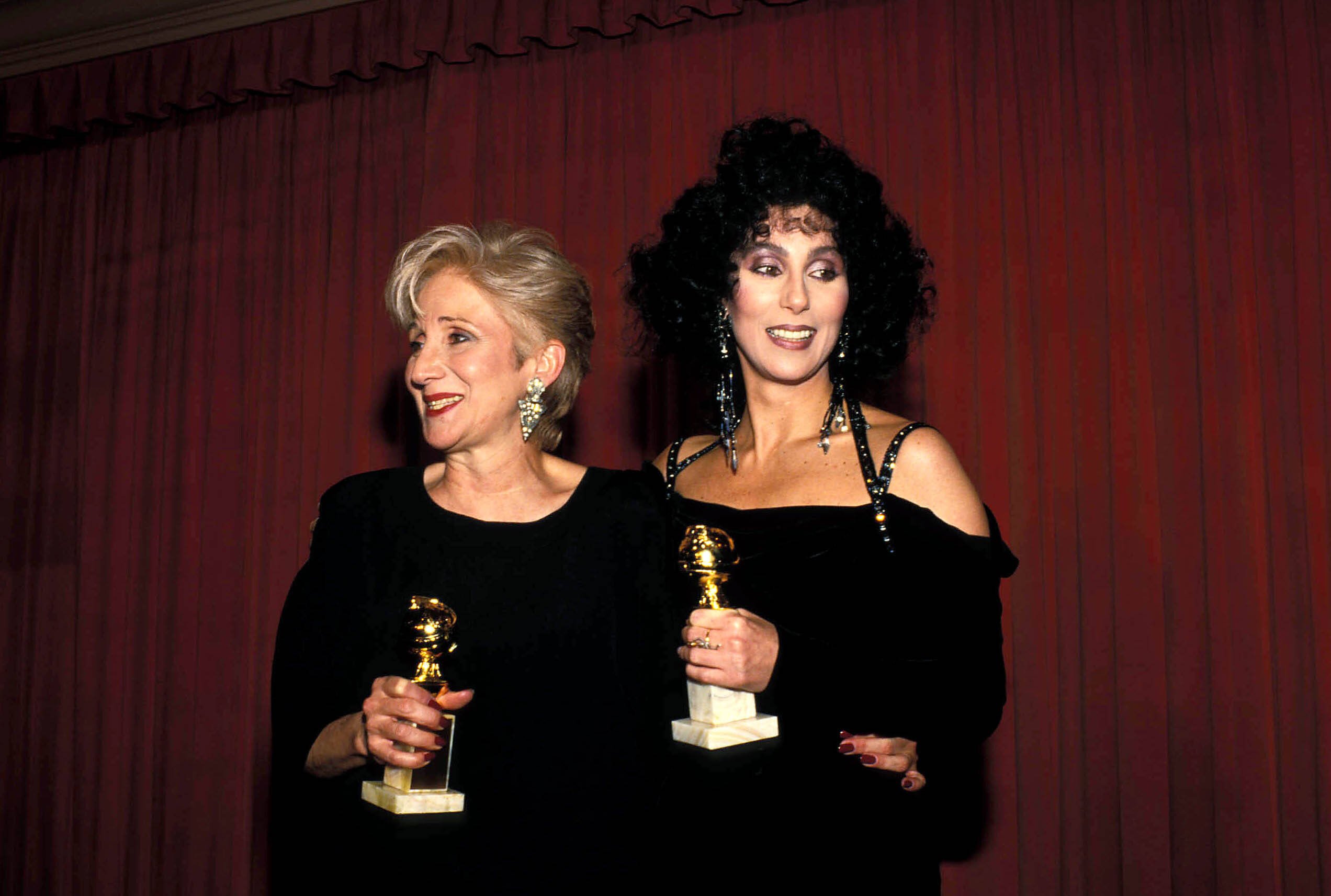 Olympia Dukakis And Cher at the 45th Golden Globe Awards