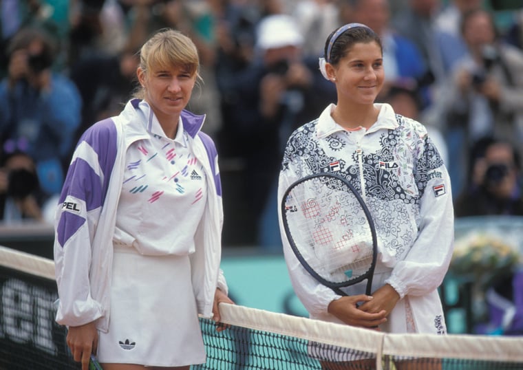 Steffi Graf (GER) und Monika Seles (USA) Tennis French Open 1992