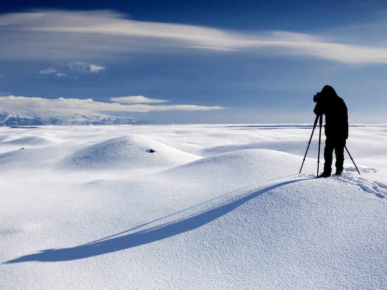 Fotograf im Schnee