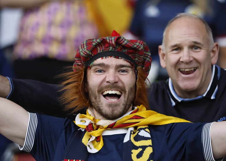 Soccer fan of scotland during a game