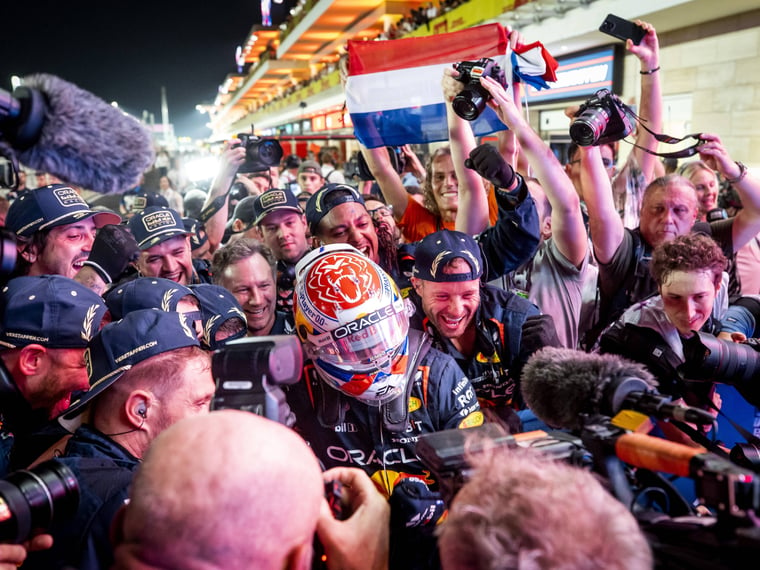 Max Verstappen Red Bull Racing celebrates his third Formula 1 World Championship