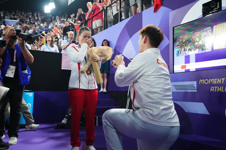 Liu Yuchen Heiratsantrag Huang Yaqiong Paris 2024