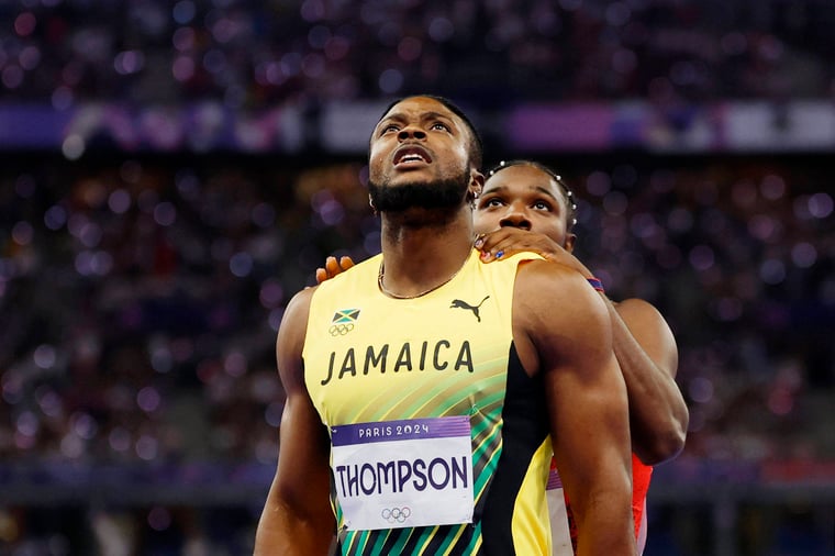 Kishane Thompson Noah Lyles 100m final Paris 2024