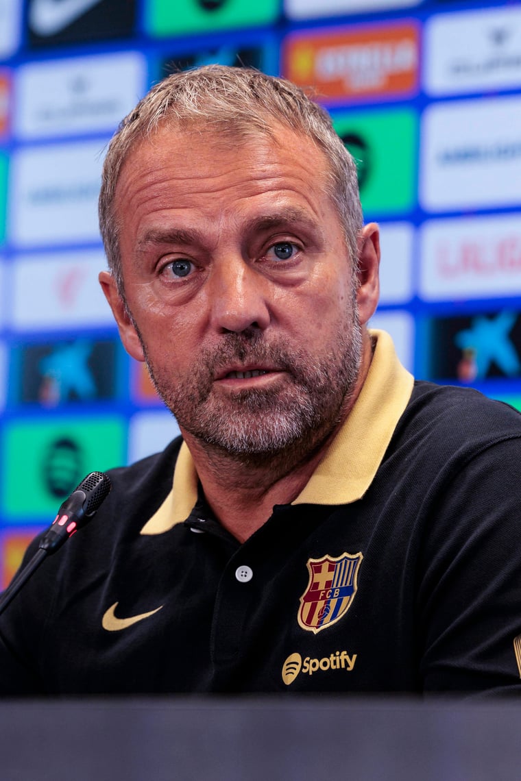 Hansi Flick portrait headcoach press conference FC Barcelona