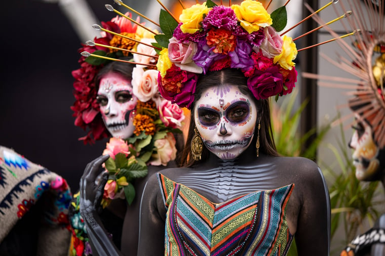 La Catrina Calavera Darstellerin zum Dia de los Muertos