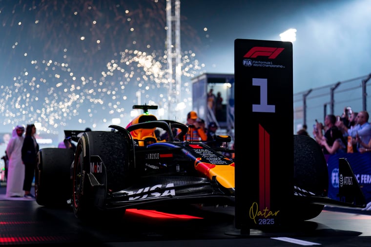 Lusail, Qatar: The car of Dutch driver MAX VERSTAPPEN after the F1 Grand Prix of Qatar
