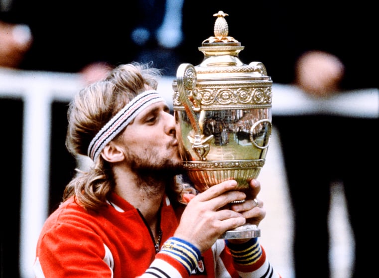 BORG Bjoern SWE gewinnt zum fünften Mal in Wimbledon im Wimbledon Cup Herrenfinale 1980