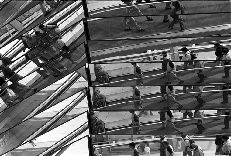 visitors reflected mirror cylinder Reichstag dome