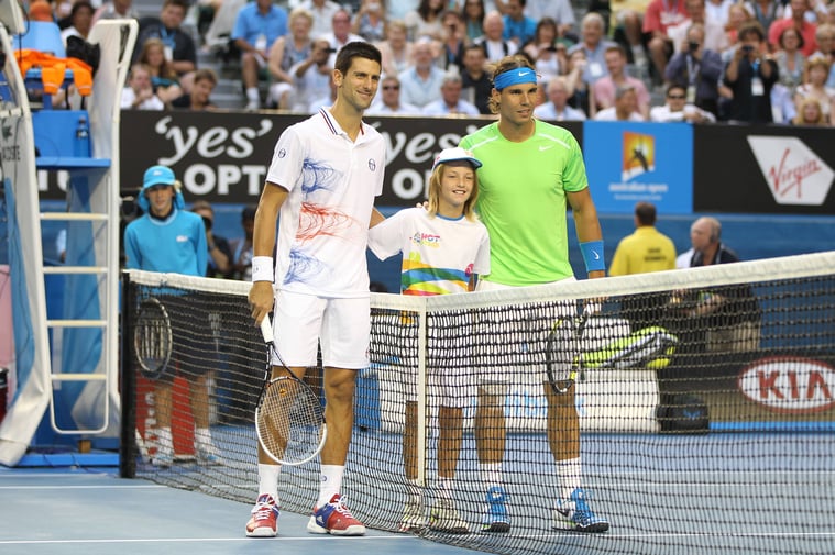 Rafael Nadal, ESP, and Novak Djokovic, SRB, before the men s final of 2012 Tennis Australian Open in Melbourne, 29 01 2012